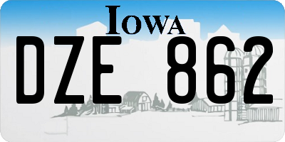 IA license plate DZE862