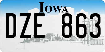 IA license plate DZE863