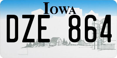 IA license plate DZE864