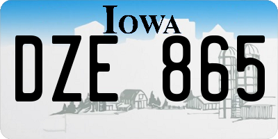 IA license plate DZE865