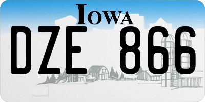 IA license plate DZE866