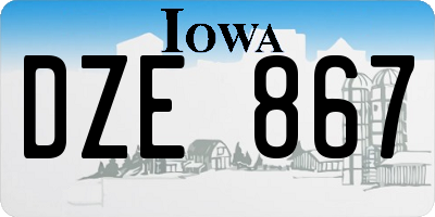 IA license plate DZE867