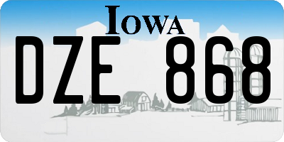 IA license plate DZE868