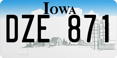 IA license plate DZE871