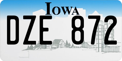 IA license plate DZE872