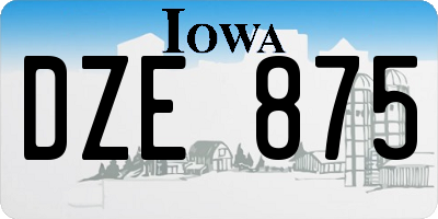 IA license plate DZE875