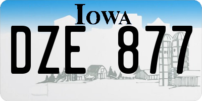 IA license plate DZE877
