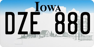 IA license plate DZE880