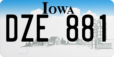 IA license plate DZE881