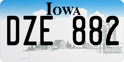 IA license plate DZE882