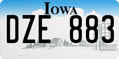 IA license plate DZE883