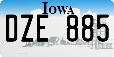 IA license plate DZE885