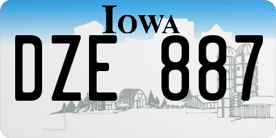 IA license plate DZE887