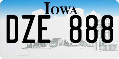 IA license plate DZE888