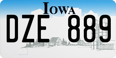 IA license plate DZE889