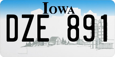 IA license plate DZE891