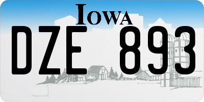 IA license plate DZE893