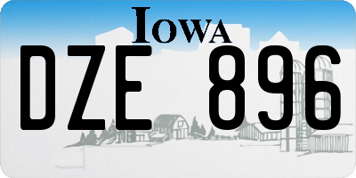 IA license plate DZE896