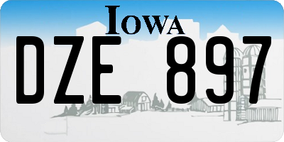 IA license plate DZE897