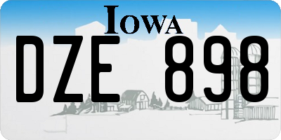 IA license plate DZE898