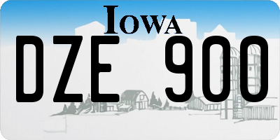 IA license plate DZE900