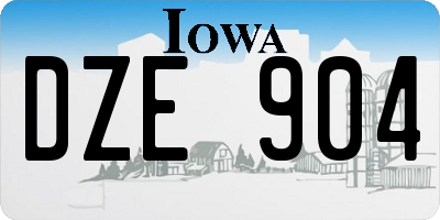 IA license plate DZE904