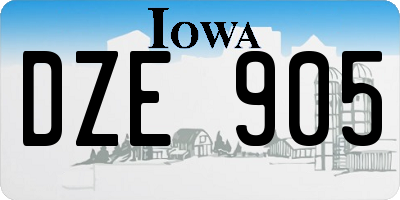 IA license plate DZE905