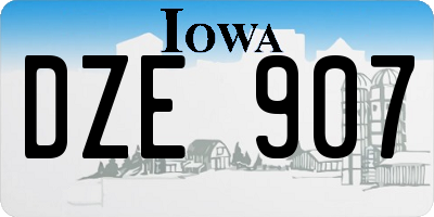 IA license plate DZE907