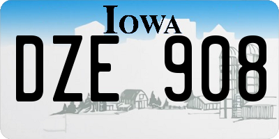 IA license plate DZE908