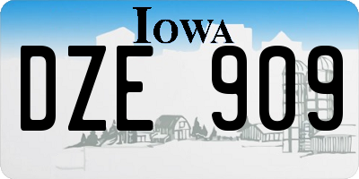 IA license plate DZE909