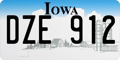 IA license plate DZE912