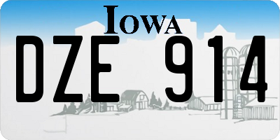 IA license plate DZE914