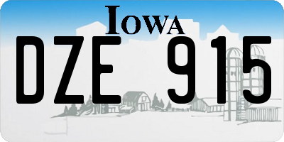 IA license plate DZE915