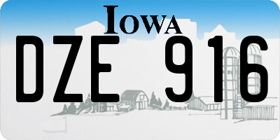 IA license plate DZE916