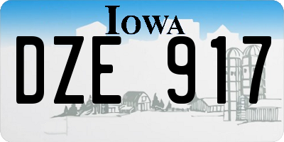 IA license plate DZE917