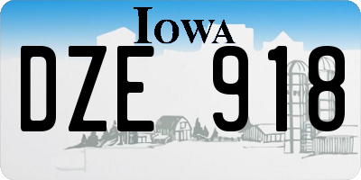 IA license plate DZE918