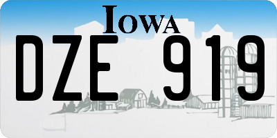 IA license plate DZE919