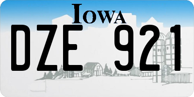 IA license plate DZE921