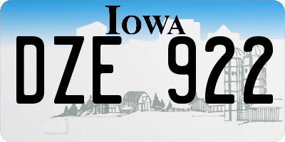 IA license plate DZE922