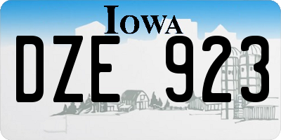 IA license plate DZE923