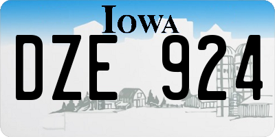 IA license plate DZE924