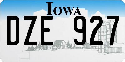 IA license plate DZE927