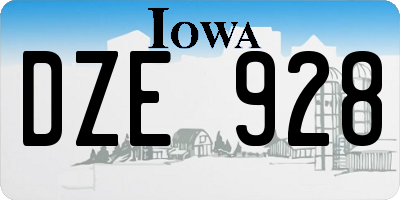 IA license plate DZE928