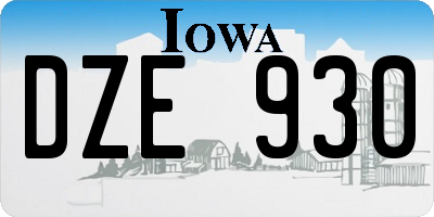 IA license plate DZE930