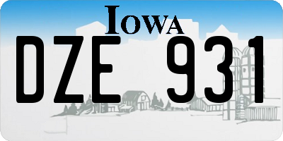 IA license plate DZE931