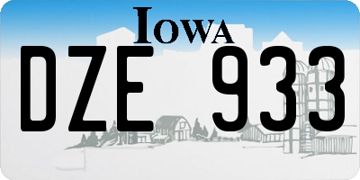 IA license plate DZE933