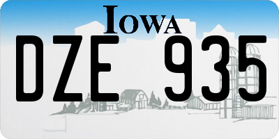 IA license plate DZE935