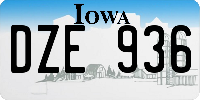 IA license plate DZE936