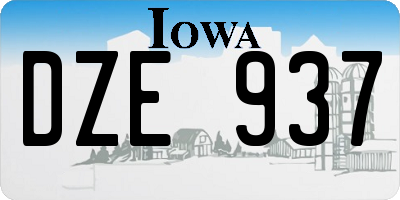 IA license plate DZE937