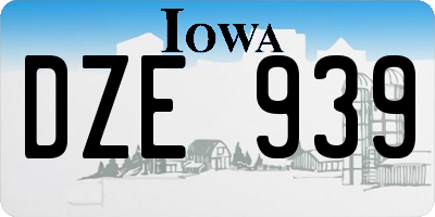 IA license plate DZE939